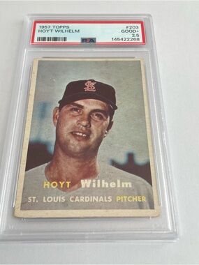 1957 Topps Set-Break #203 Hoyt Wilhelm PSA 2.5 GOOD+